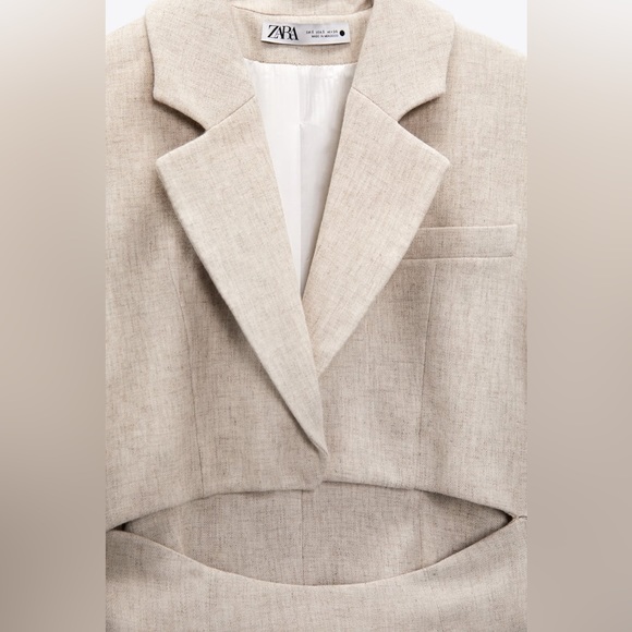 Zara Limited Edition Light Tan Cut Out Blazer Dress - Picture 17 of 17